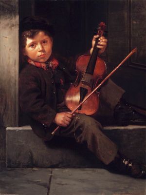 John George Brown (American, born England, 1831-1913).  The Boy Violinist, 1874. 