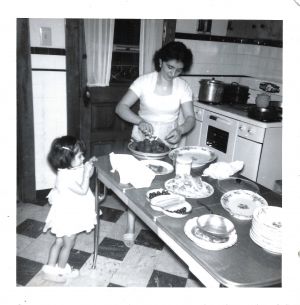 Joni and Mom in the kitchen