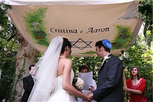 Cristina and Aaron’s chuppah marks the creation of a new family heirloom