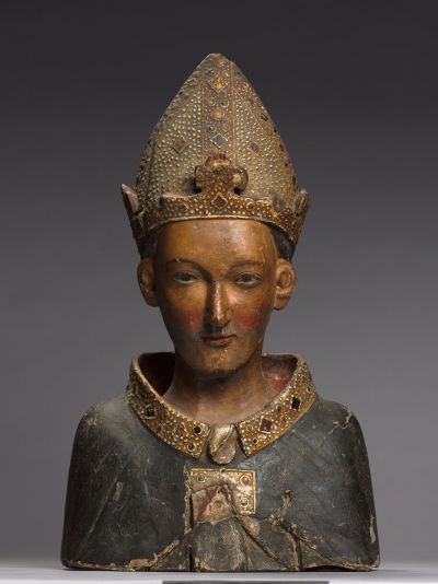 Bust Reliquary of Saint Louis, Bishop of Toulouse Wood with paint and gilding, H. 24-3/8 in. Italy, Siena, late 1300s The Cleveland Museum of Art, Gift of Albert van Stolk 2011.153
