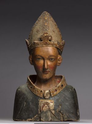 Bust Reliquary of Saint Louis, Bishop of Toulouse Wood with paint and gilding, H. 24-3/8 in. Italy, Siena, late 1300s The Cleveland Museum of Art, Gift of Albert van Stolk 2011.153