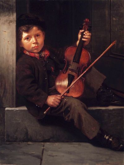 John George Brown (American, born England, 1831-1913).  The Boy Violinist, 1874. 