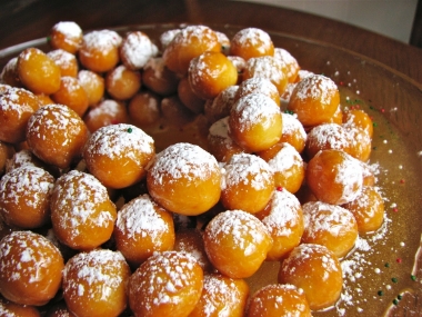 Struffoli is a typical Neapolitan Christmas dessert.