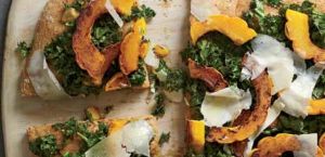 Spelt Focaccia with Kale, Squash and Pecorino