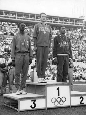 Italian Gold Medalist Livio Berruti, mens’ 200 meters,  at the 1960 Olympic Games.
