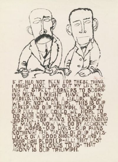 Ben Shahn  Passion of Sacco and Vanzetti, 1958 screenprint in black and brown National Gallery of Art Washington, D.C.