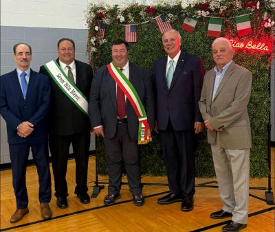 Left to Right: Richard Dell'aquila, former Mayor of Seven Hills; Anthony Biasiotta, Mayor of Seven Hills; Simone Costanzo, Mayor of Coreno Ausonio;  Michael Barth, former Mayor of Seven Hills; Victor Collova, former Mayor of Garfield Hts.