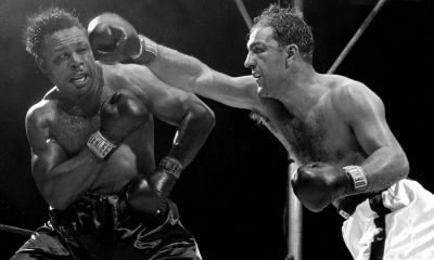 Rocky Marciano defeats Archie Moore on Sept. 21, 1955.