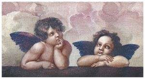 Raphaels Angels - Two putti, as seen in the painting Sistine Madonna by Raphael.