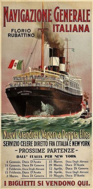 An example of a ticket broker’s poster for steamship passage from Italy to New York.
