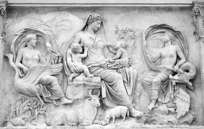 Roman Woman Bas Relief at the Ara Pacis, ROME S.P.Q.R. 
