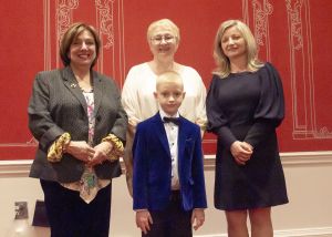 Beatrice Colagè, Cenacolo president; Olga Druzhinina; Mrs. Anca Cosma Crisan, Alex’s mother; and Alex.