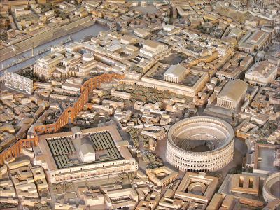 The model of Rome at the time of Constantine (306-337) made by Italo Gismondi between 1933 and 1937. www.wikipedia.org